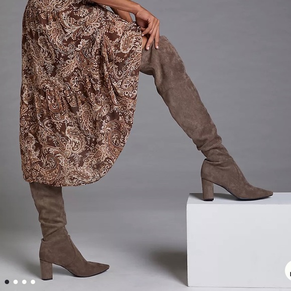 Catherine Malandrino Shoes - OVER THE KNEE BOOTS MICROSUEDE HEEL BROWN SIZE 10